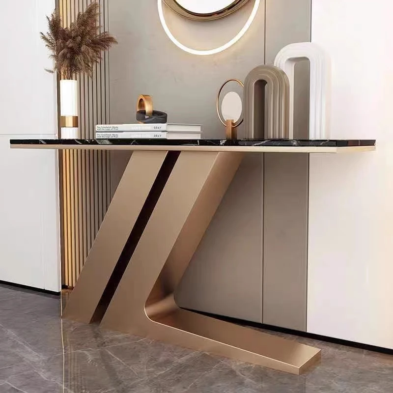 NOVA Gold Metal Entryway Marble Cheap Console Table Luxury Living Room Furniture Custom For Command Center