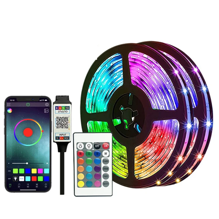 MTv подсветка 5050 Rgb 5 В Гибкий комплект Usb Светодиодная лента 24 ключа ИК пульт дистанционного управления и Bluetooth приложение синхронизация музыки м