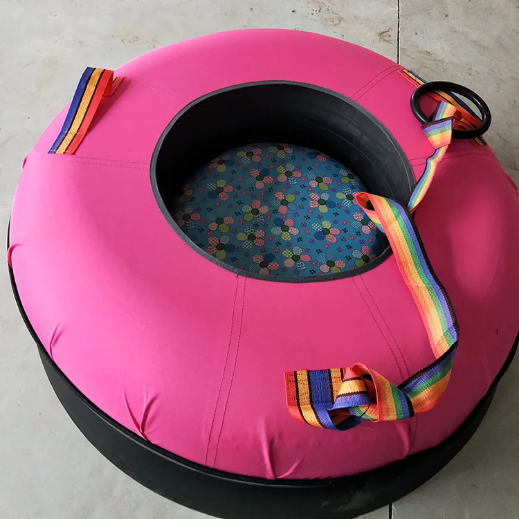 Heavy-Duty Portable Double Inflatable Sled, Camouflage Color Snow Tube with Shock Absorption Belt