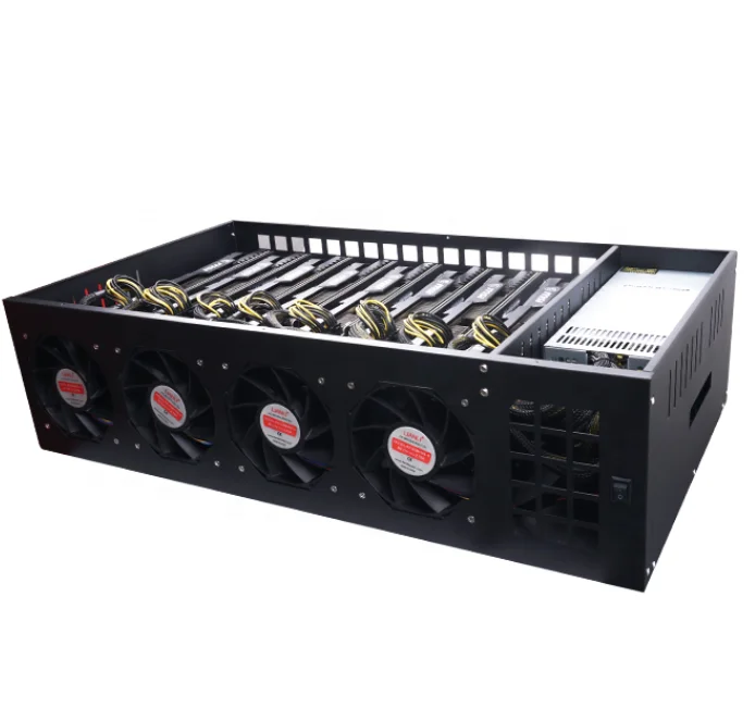 
Lianli 8gpu case mining rig full set with rx 5700 graphics cards eth mining chassis 
