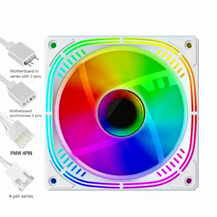 Hot Sale Wholesale Customized Cooler 120mm Rgb Fan For Computer Case 5V3pin PWM4Pin 6pin oem Air Cooling Fan white pink black