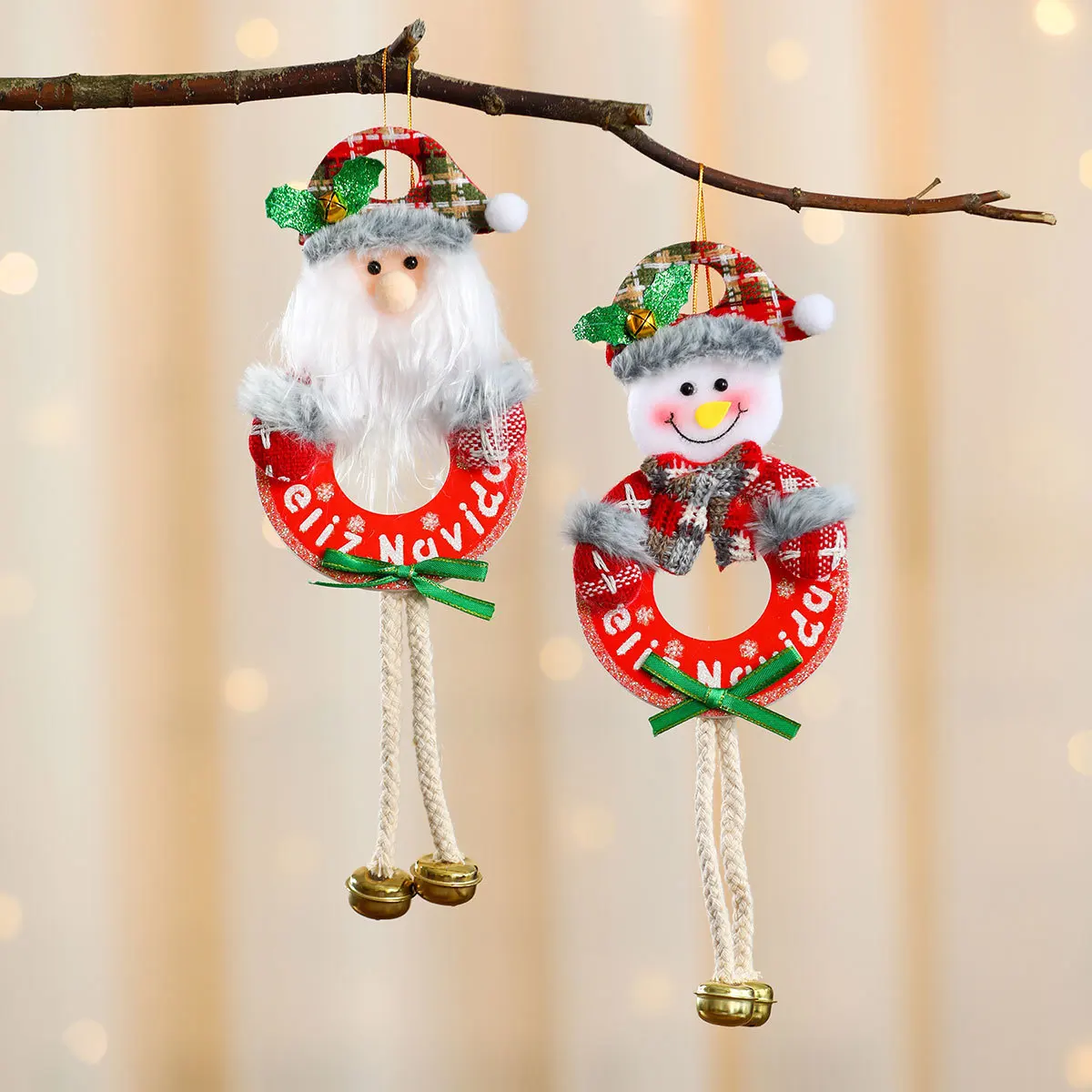 Christmas doll pendant KT board with bell Christmas tree pendant Christmas decoration supplies small gift