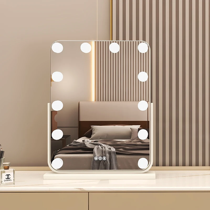 Manufacturer customized wholesale Hollywood LED Vanity Mirror with Lights Touch Screen Metal Frame with Dimmable  Makeup Mirror