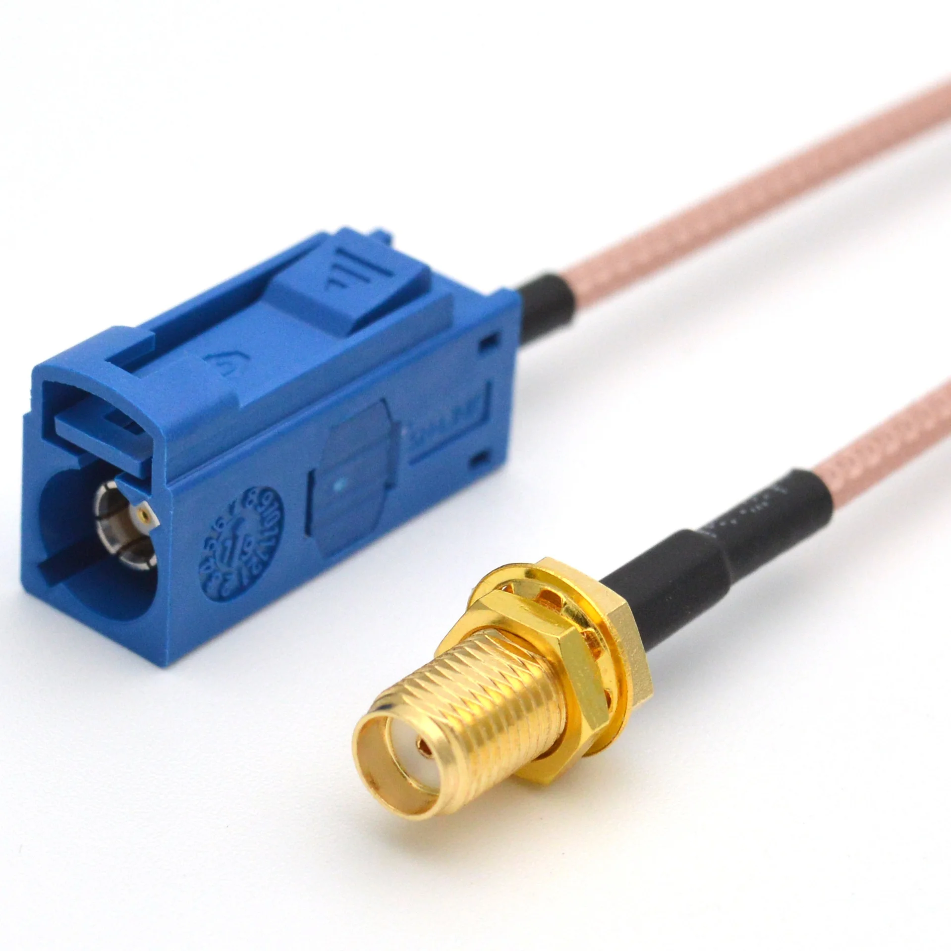 Fakra-C type female plug to SMA female bulkhead blue C-type connector adapter cable GPS antenna cable RG316