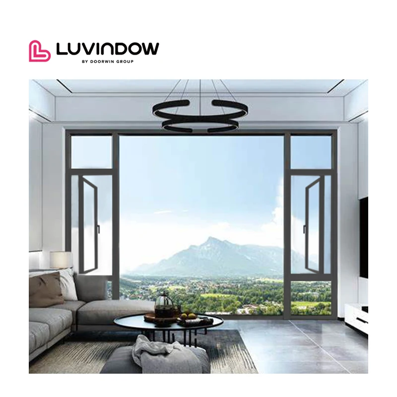 Minimalism Narrow Frame Ultimate Casement Windows Energy Efficient Laminated Glass Slimline Aluminum Windows