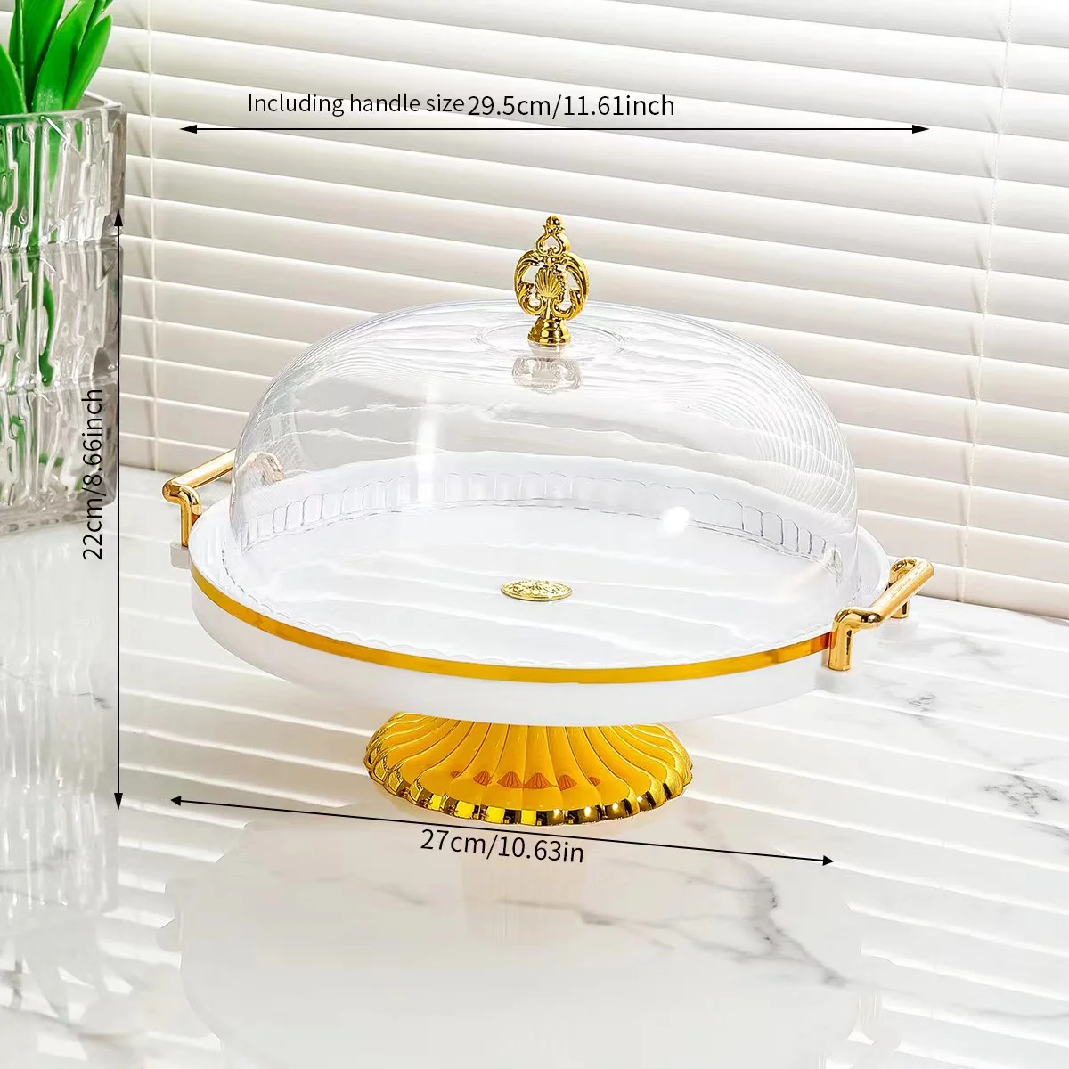Transparent Cover Cake Plate Afternoon Tea Fruit Dessert Display Plate Food Dust Cover Pastry Plate