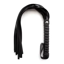 High Quality Pu Leather Hand Cuffs Queen Black Horse Riding Whip