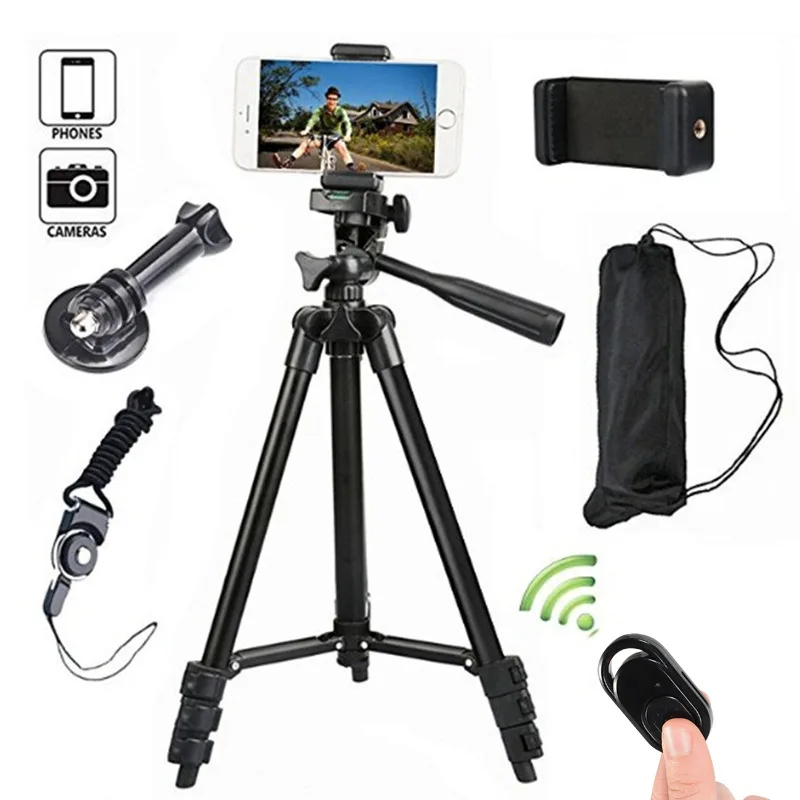 Portable Phone Tripod For iPhone Xiaomi HUAWEI Gopro Compact Video Camera Lightweight Travel Mobile Phone Stand Holder Tripod