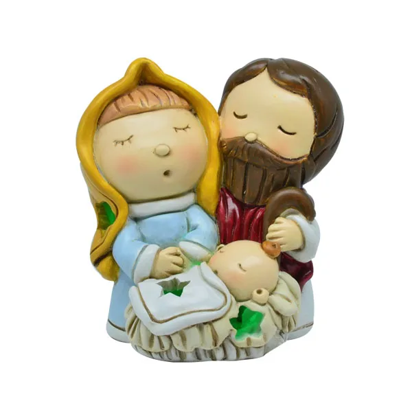 
Wholesale religious scene decor resin handmade products vintage holy family figurine 