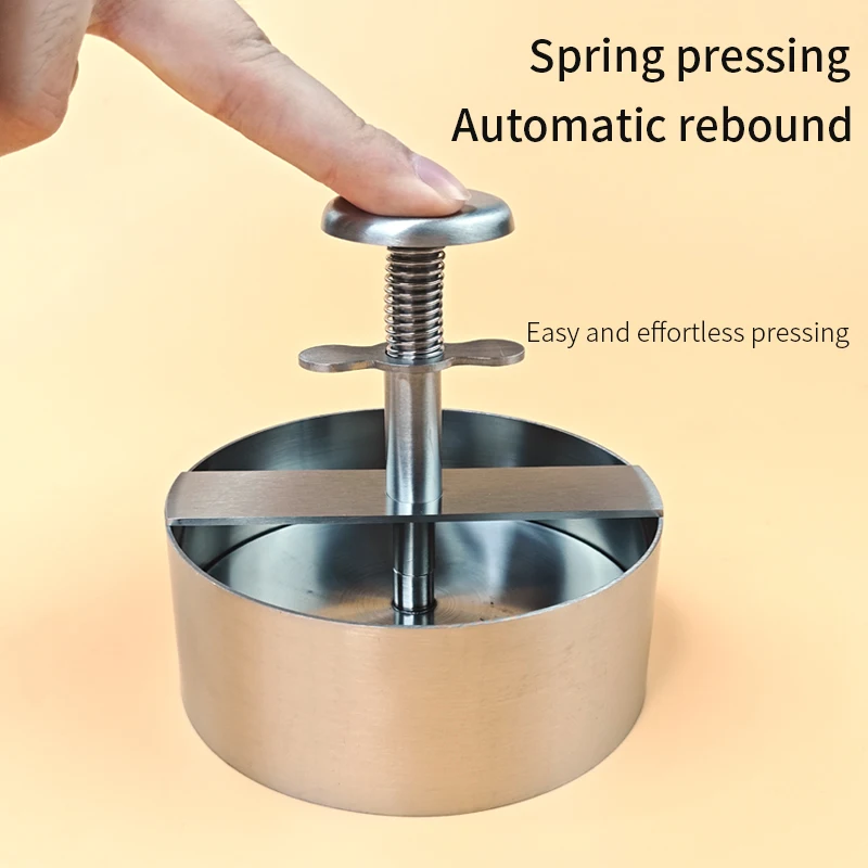 Stainless Steel Hard Durable  Hamburger Patty Maker Mold Burger Press for Meat Vegetables Beef BBQ