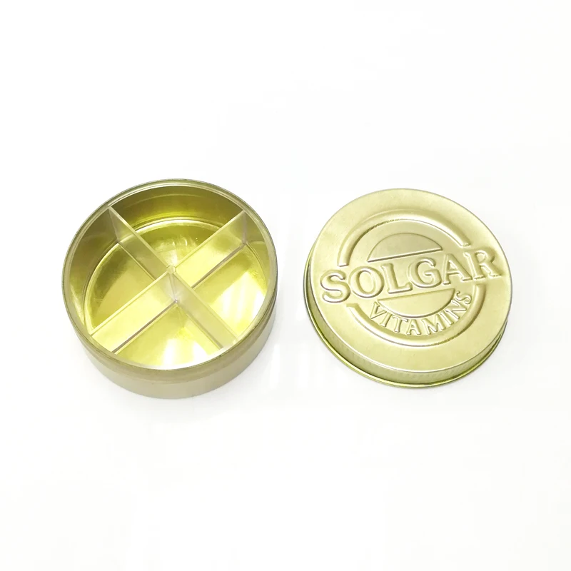 vitamin tin pocket supplement tin capsule metal box