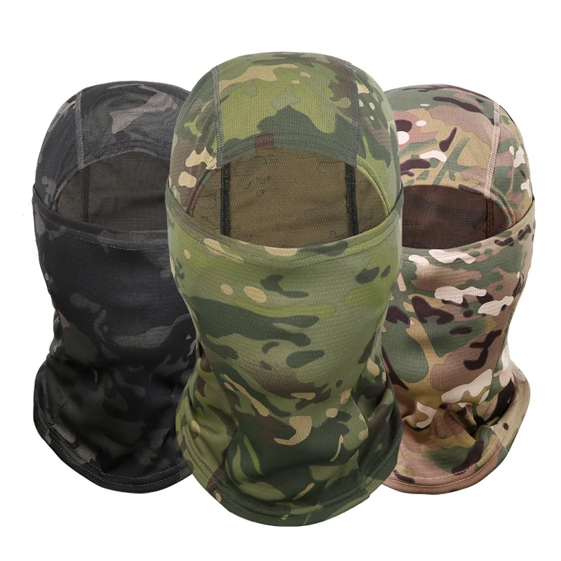 Wholesale Custom Logo Face Mask Camo Printed Face Cover  Tactical 1 Hole Balaclava  Ski Mask