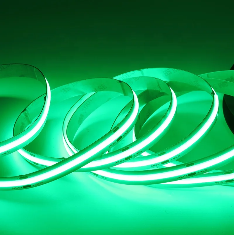 2021 High Density LED  12V 24V White Red Green Blue Dot Free Flip Chip COB LED Strip Lights