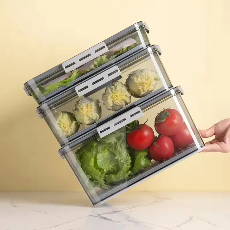Большая емкость прозрачный пластиковый ящик для хранения свежих продуктов