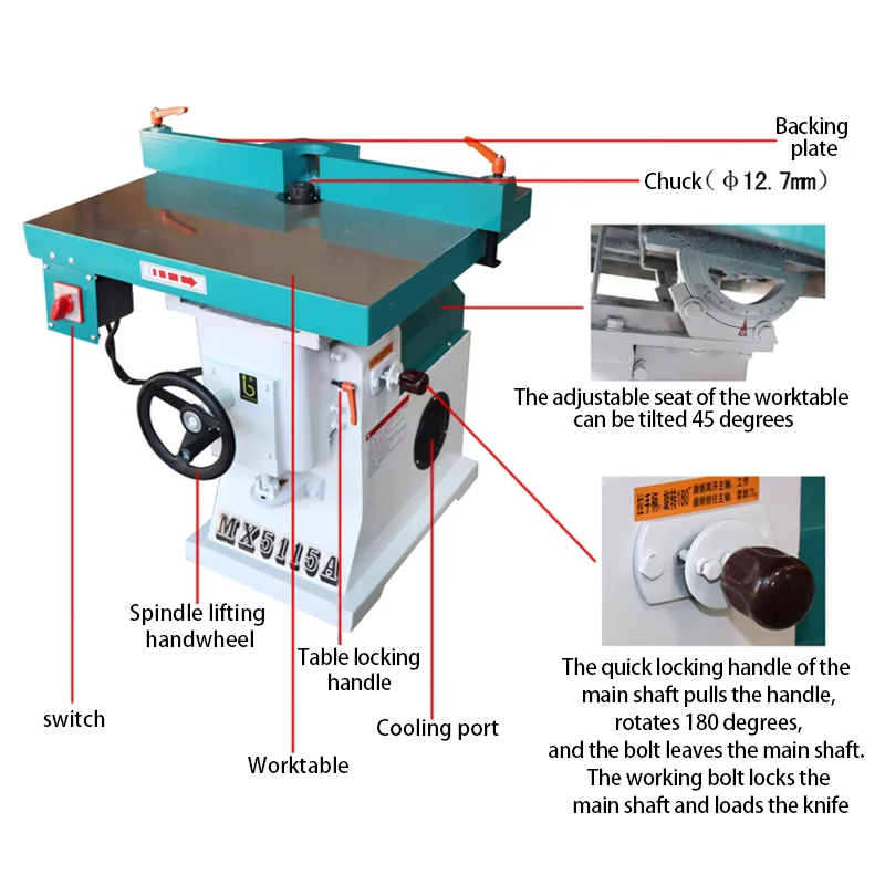 Yufu woodworking machinery vertical single shaft router table type vertical milling machine woodworking trimming machine