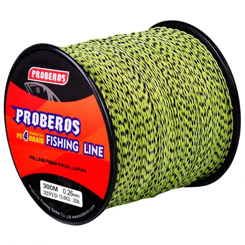 PROBEROS Fishing Line 4 Stands Braid Fishline 300M/328Yards PE Braided Line Multifilamento De Pesca