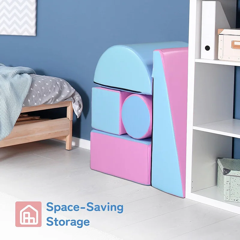 Soft Foam 3 in 1 Two Step Ladder Tunnel Triangular Slope Children Sensory Integration Training Toy Climb and Crawl Foam Blocks