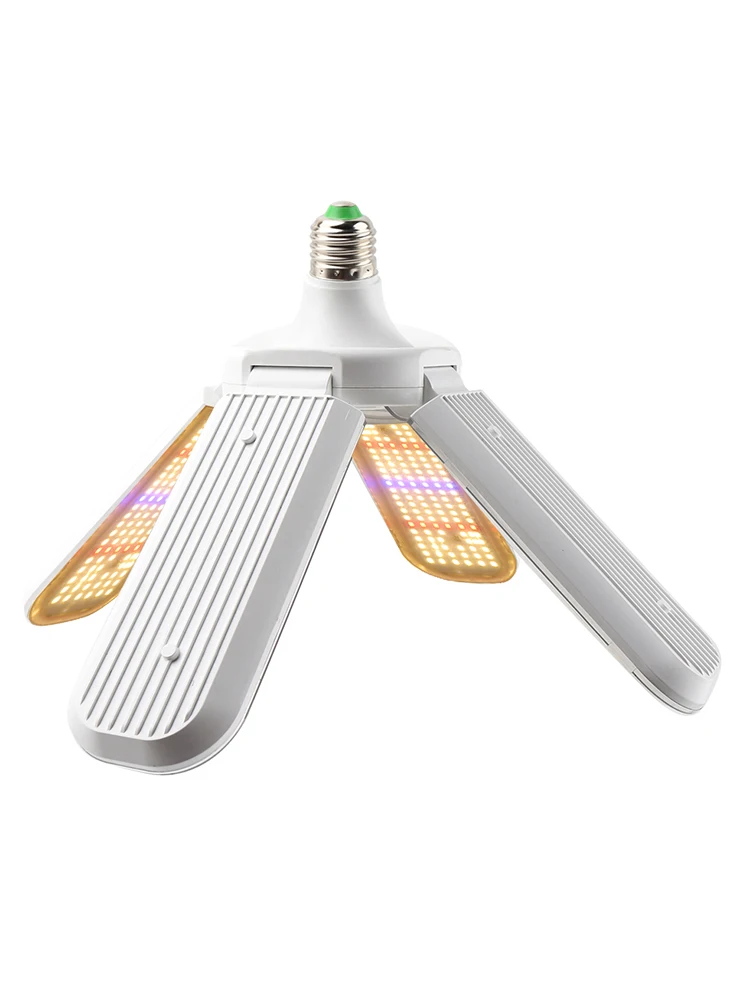 Sinjia brand new foldable 200W E27 warm light four leaf led grow light lamp holder and timing power line optional