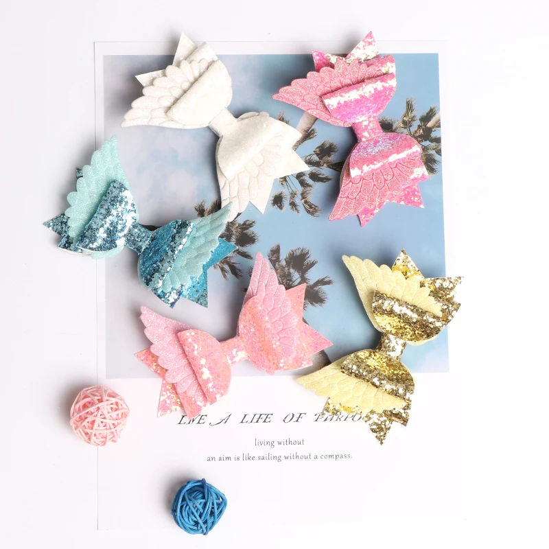 DIY women hair accessories colorful korean girls alligator  ribbon hair clip bow