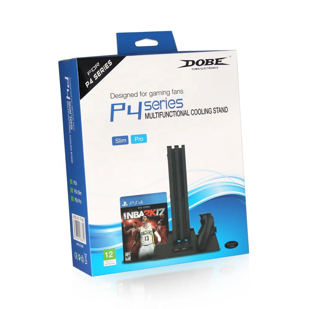 DOBE TP4-882 for PS4 / SLIM / PRO Multi-Function Console stand with cooling fan and charging dock and disc stand