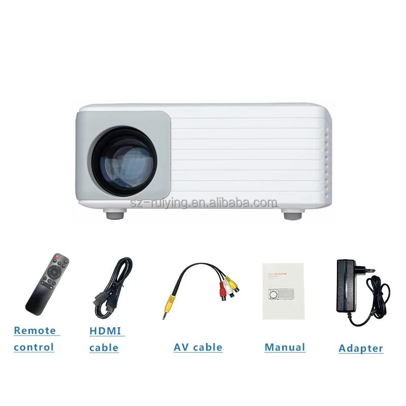 Video Mapping Projector 100 ANSI Lumens Portable LED Proyector HDMI Stage Projector for Kids N2 White