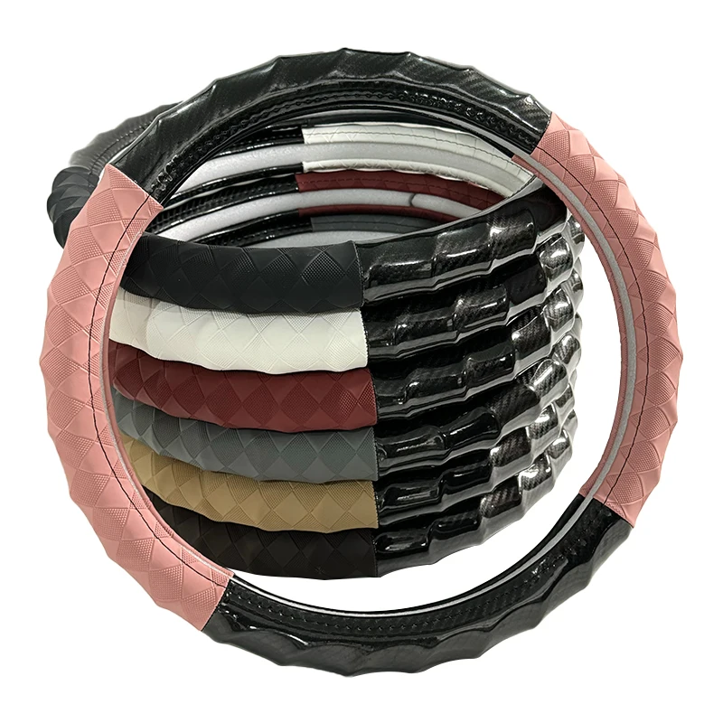 38cm Car Steering Wheel Cover Ever-Carbon Racing ECR Hot sell Steering Matte Carbon Fiber Car Steering Wheel cover