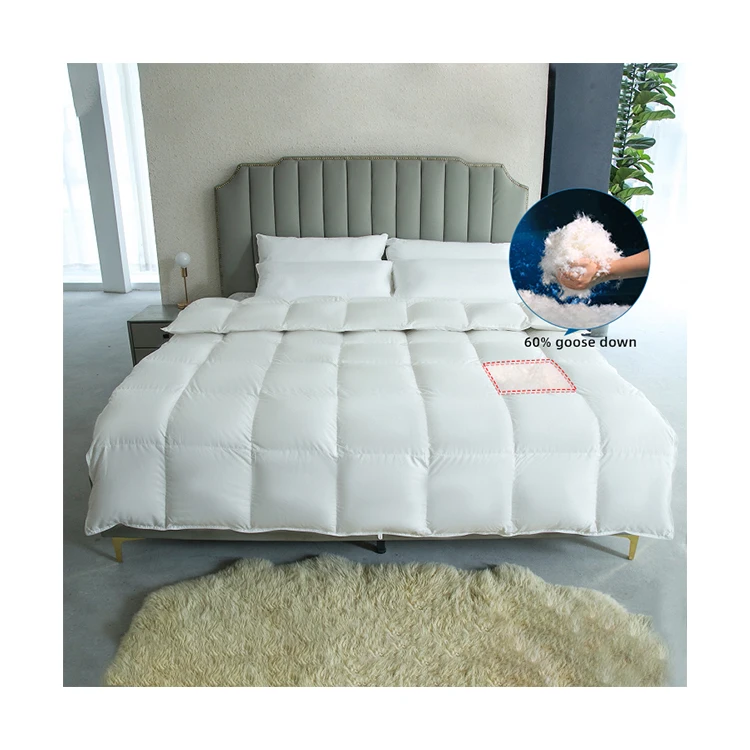 King Size вставка 60% Омывается белый гусиный пух одеяло внутренний перо