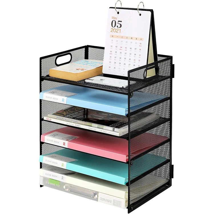 Simple multi-layer desktop file storage rack office file storage rack with handle can be moved