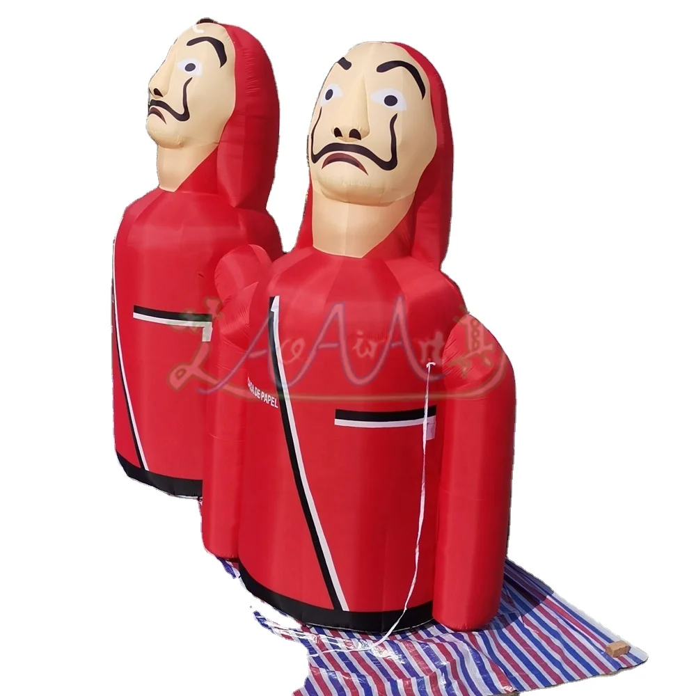 Commercial Inflatable Robbers, Inflatable Money Heist Cartoon Banknote Thief Model For Outdoor Event Decoration
