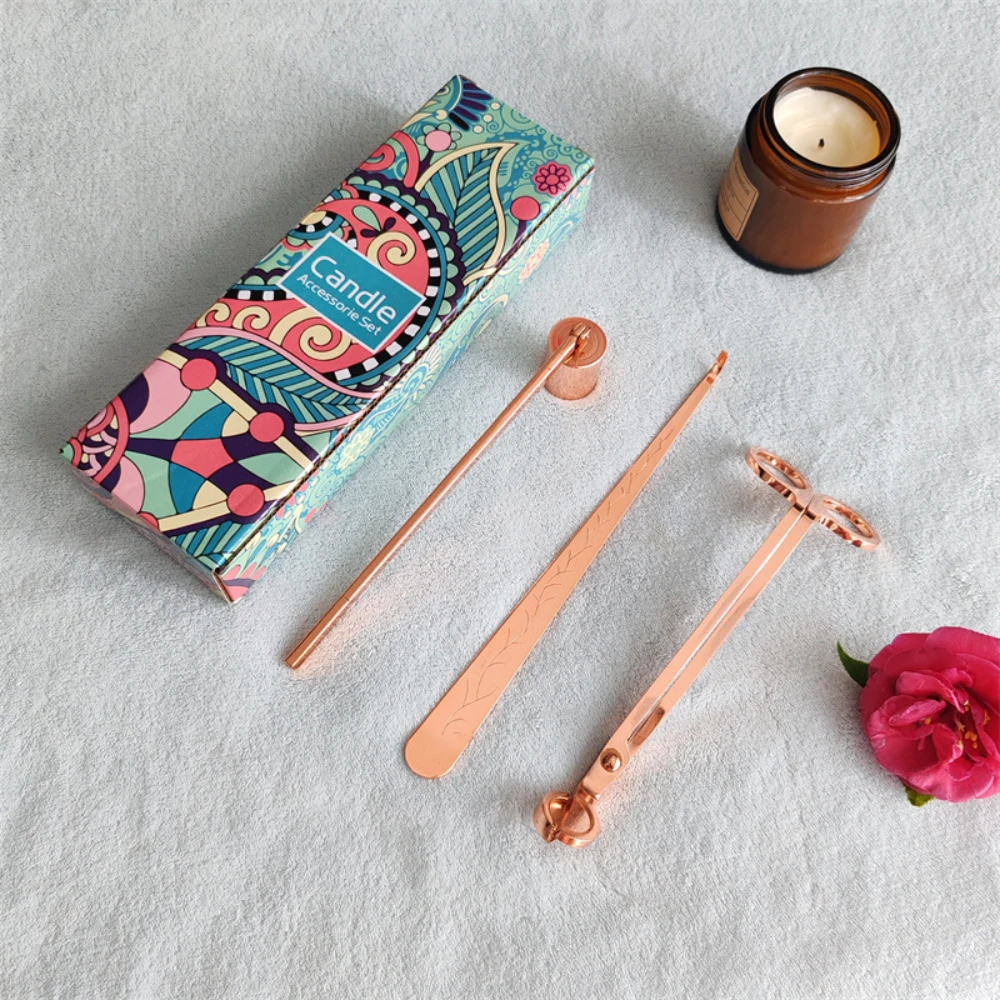 DIY Lover Supplies Candle Wick Trimmer Snuffer Differ 3 in 1 Scissor Cutter Candle Care Kit with Gift Box Candle Accessories