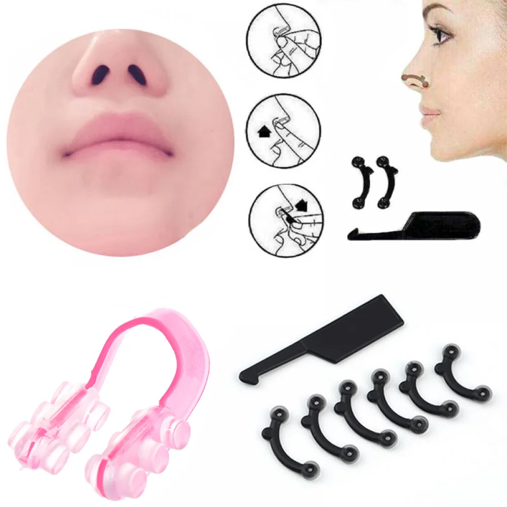 OEM 1 Set Nose Up Lifting Shaping Clipper Shaper Bridge Straightening Beauty Nose Clip Corrector Massage Tool 3 Sizes No Pain