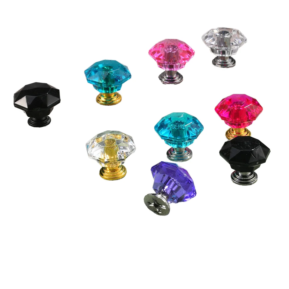 Colorful Crystal Acrylic Transparent Handle for Door Cabinets Drawers and Furniture Hardware Cabinet Door Handles