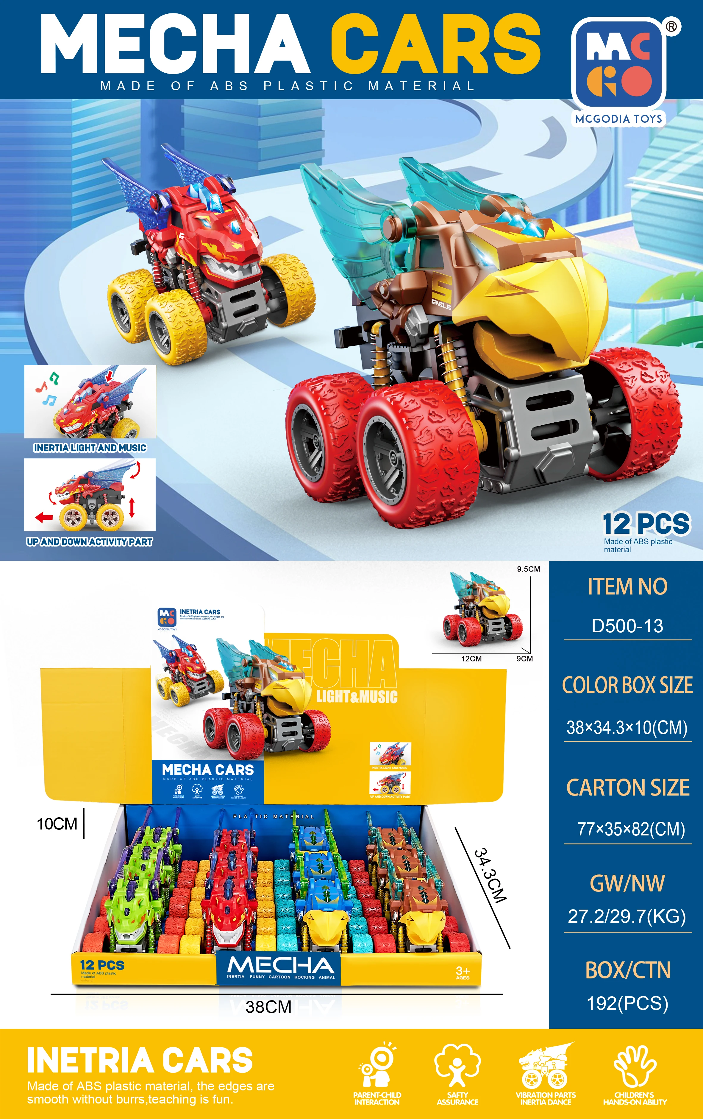 Promotional Hot Selling Customized 4WD 360 rotation Inertia Off-Road Car with music and light