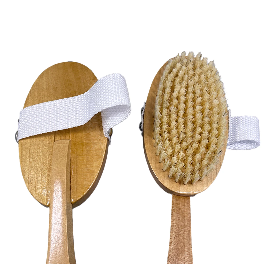 Wholesale Price Long handle customize wooden body brush Back Body Cleaning Scrubber Exfoliator for Wet and Dry Brushing