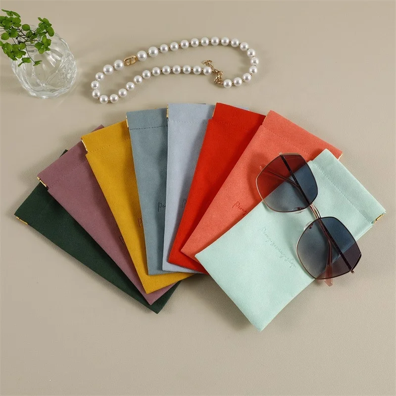 Custom Logo Shrapnel Bag Microfiber Sunglass Packaging Case Soft Glasses Pouch Eyeglasses Storage Bag