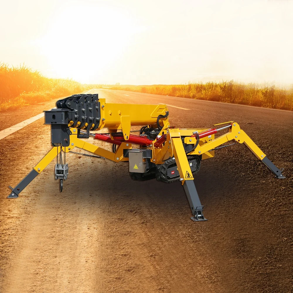 3t Crawler Small Spider Crane Equipped With Cab Boom Which Adopts Hydraulic Cylinder Expansion Crane