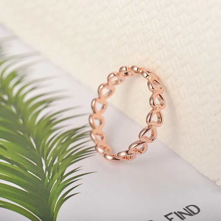 LX-195 Wholesale Normcore Design Finger Jewelry Fashion Simple Woman Alloy Simple Hollow Heart Ring