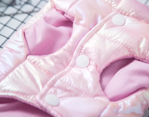 Wholesale Customizable Laser Shiny Vest Autumn Winter Pet Cotton Coat Small Dog Clothes