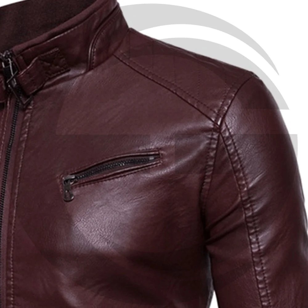 Men Slim Fit Leather Jacket Wholesale Plus Size Men Leather Jacket
