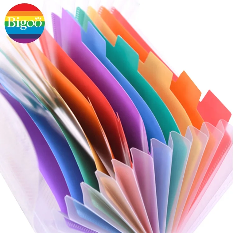 
Mini rainbow index document file folder A6 size of 13 pocket clear index inner 