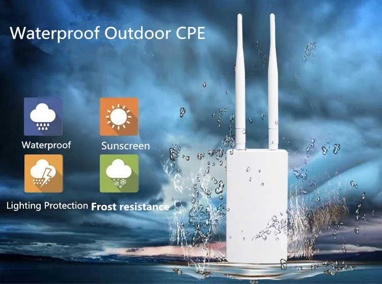 
Waterproof Outdoor 4G LTE CPE Router With lightning protection Support SIM card 