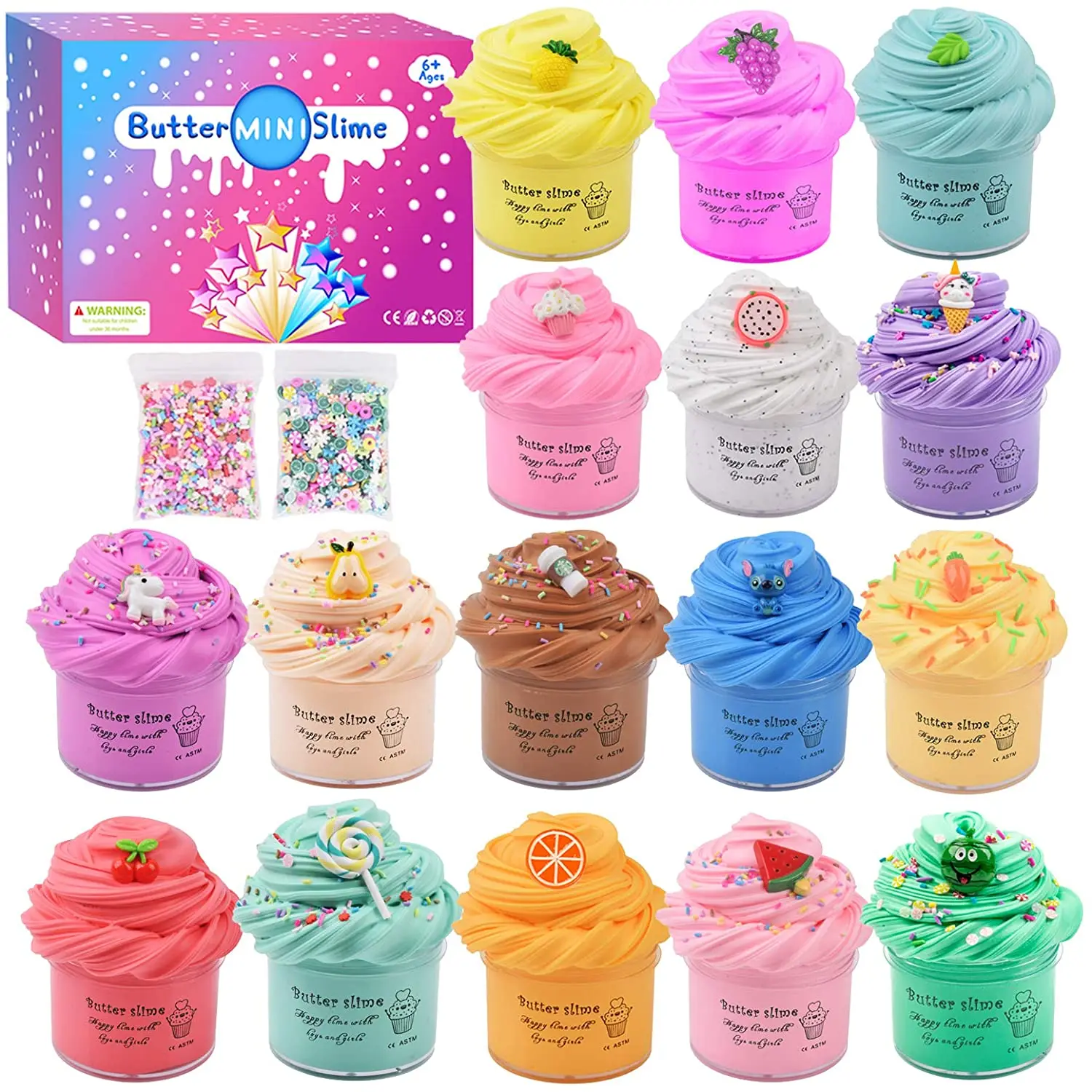16 шт масло Slime с единорогом милые Подвески развивающие мини-Ароматический вечеринки игрушки