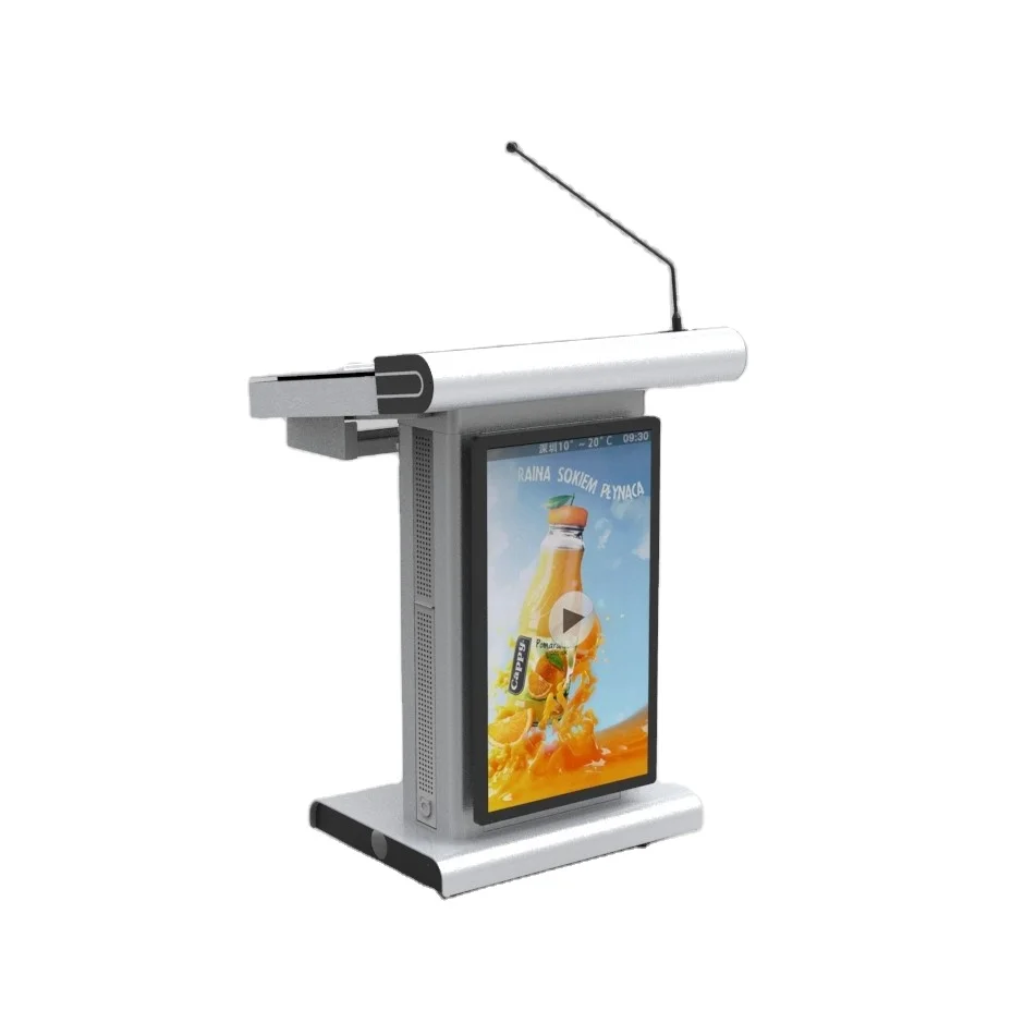 Aluminum Podium Conference President 22inch Monitor Screen Angle Adjustable FK535K Interactive Lectern
