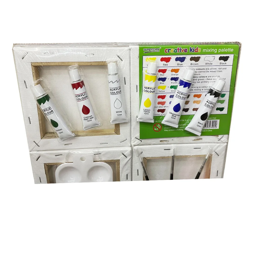 Professional Cotton Pre-printed Stretched Canvas Oil Canvas DIY Painting and Acrylic Paint Brush for Kids Canvas Paint