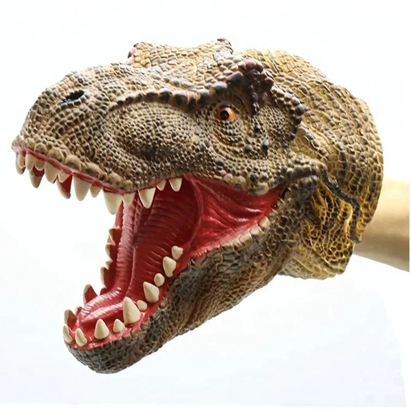  Dropshipping Kidewan New Realistic Animal Hand Puppet Toys T-rex Dinosaur For
