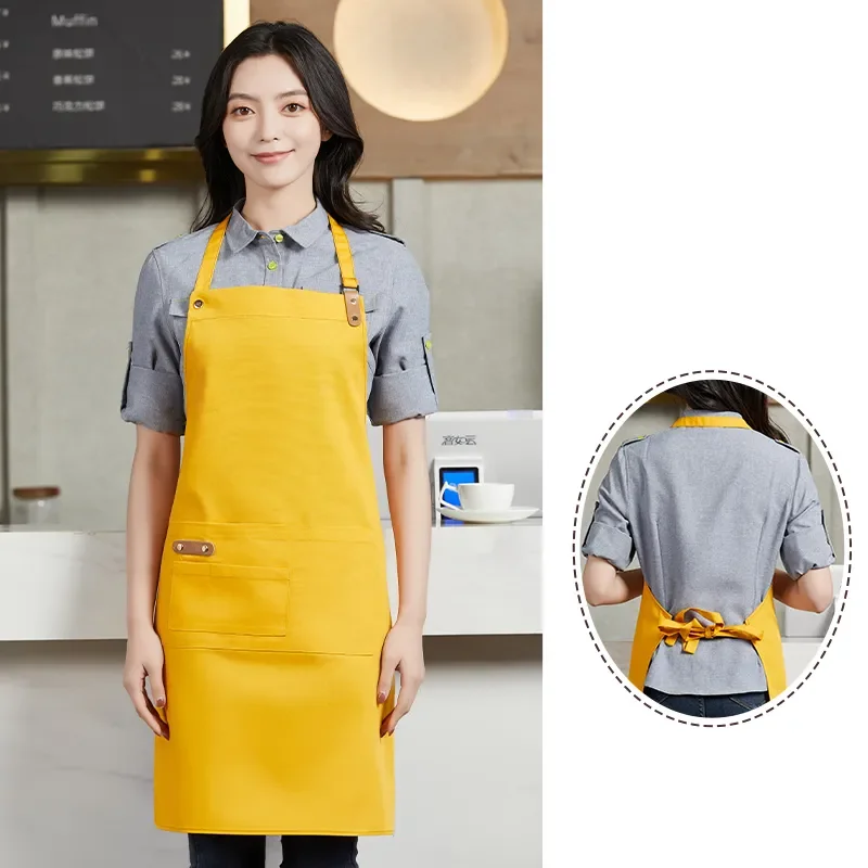 Factory direct unisex aprons custom logo waiter apron embroidered apron
