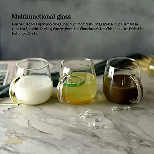 Custom logo high borosilicate heat resistant transparent Clear Glass Mug With the handle
