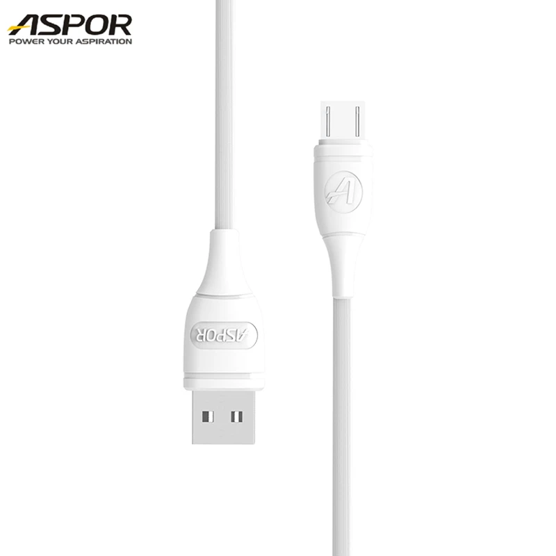 ASPOR White PVC 2M length 2A Data Cable Micro Data Cable