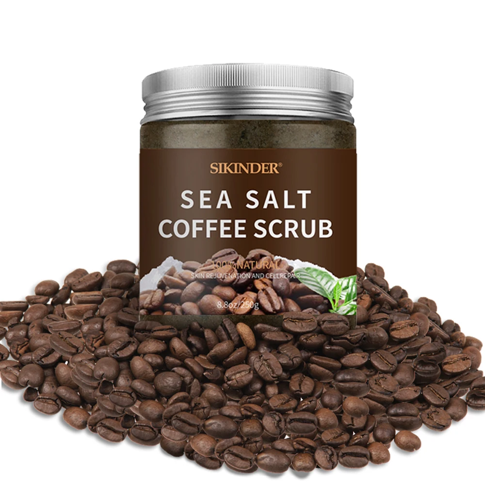 100% pure sea salt for skin care moisturizing coffee scrub