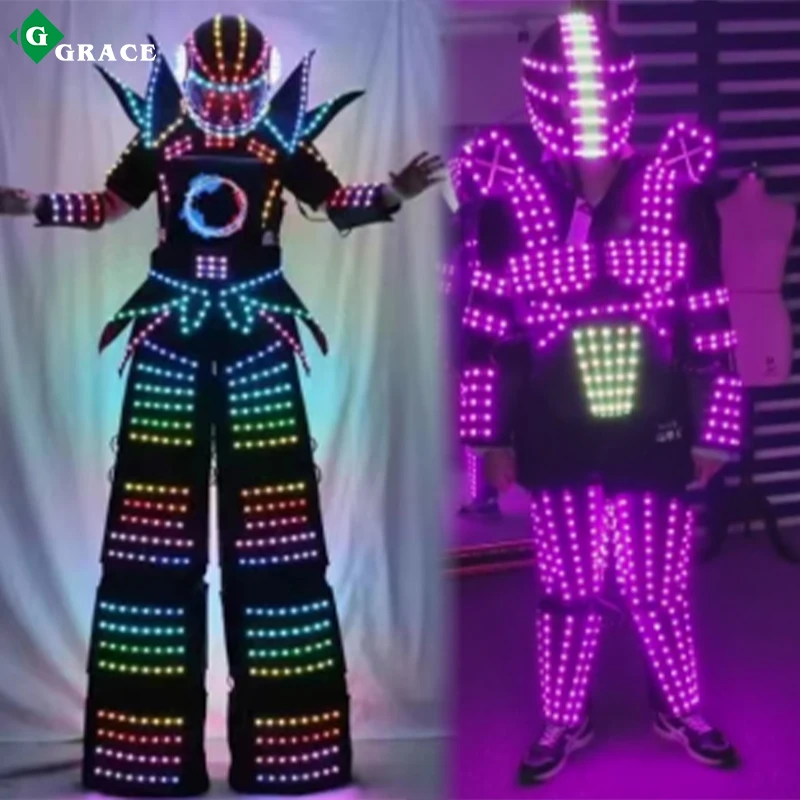 Igracelite LED Robot Suit Robot Suit Luminescent Clothes For Performance LED Robot Cosplay